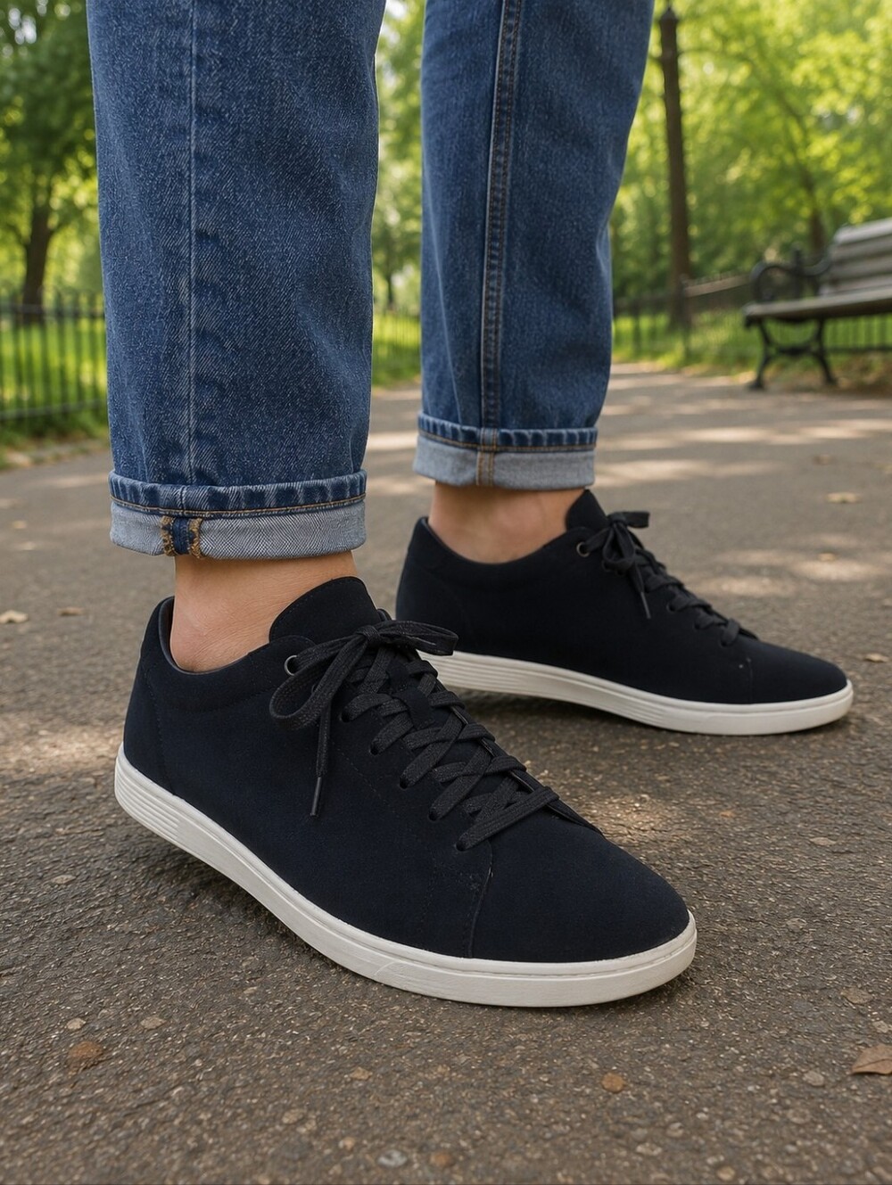 Cole Haan Black Low-Top Lace-Up Sneakers
